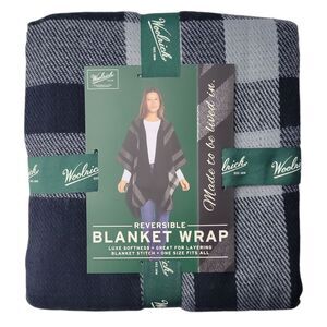 Black Reversible Plaid - Woolrich Women's Machine Washable Lightweight OSFA Blan